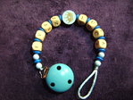 Pacifier chain with the name "Krone-blau"