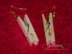 Clothespin earrings Clothesline Wood