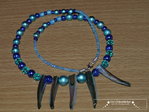 Necklace "Mona" Glass beads blue / turquoise