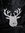 Wall Clock Reindeer Deer Head Wood White / gray