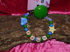 Pacifier chain car and star in green blue