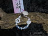 Pacifier chain name flower + heart baby blue