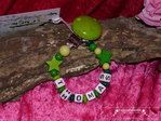 Pacifier chain with the name stars green
