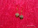Earrings ✿ green ACORNS with glass bead ✿