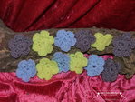 Crochet flowers 12 pcs