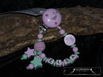 Pacifier chain with name, unicorn