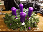 Advent wreath freshly bound purple, gray