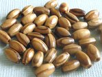 Rice grain wooden beads oval 8 x 5 mm brown