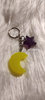 Moon and star resin keychain in