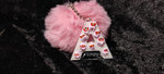 Strawberry letter key chain