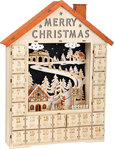 Adventskalender mit Beleuchtung LED Holz Deko Nostalgie Merry Christmas
