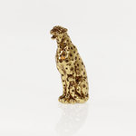 Poly-Leopard sitzend 5,5 x 8,5 x 15cm, gold