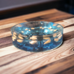 Beach ashtray made of epoxy resin blue