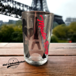 Paris Frankreich Eiffelturm und Herzen inkl. Kleinem Wunschtext Kerzenglas